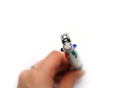 Zebra Clip-On 1000, 4 Color 0.7 mm Ballpoint Multi Pen 0.5 mm Pencil, Silver Body (B4SA2-S)