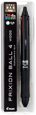 Pilot Friction Series Ballpoint Pen, 4 Pen Colors, 0.02 inches (0.5 mm), Black Exterior