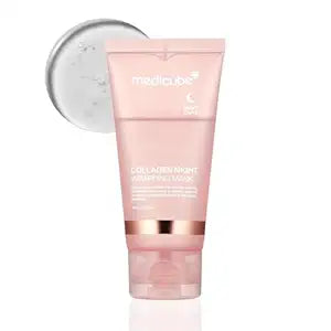 Medicub Collagen Overnight Wrapping Peel Off Facial Mask Pack - Elasticity & Hydration Care, Reduces Sagging & Dullness - Hydrolyzed Collagen For Glowing Skin - Korean Skin Care, 75ml