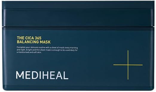 Mediheal The 365 Mask, Daily Use Skin Balance Care 365, 30 Sheet Masks (THE CICA 365 Balancing Mask)