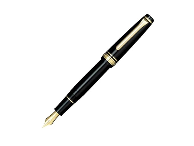 SAILOR Sapporo Black 14ct Gold Nib with Gold Plated Trims Fountain Pen