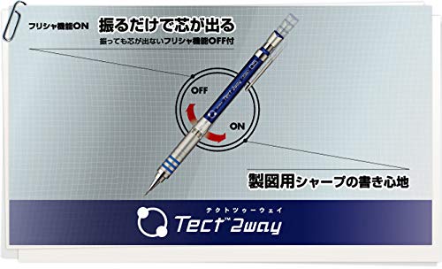 Zebra Mechanical Pencil, Tect 2 Way, 0.5mm, Silver Body (MA41-S)