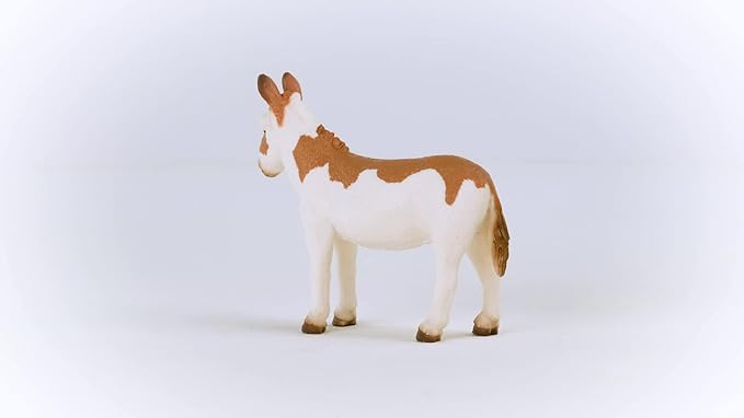 Schleich Farm World, Farm Animal Toys for Kids, American Spotted Donkey Toy Figurine, Ages 3 and up