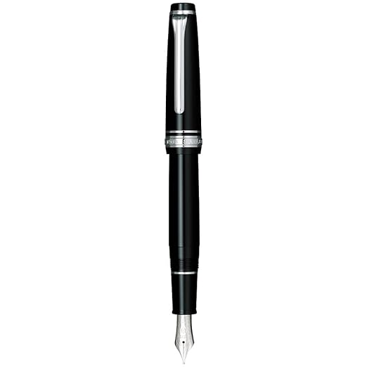 Sailor Professional Gear Slim Black Rhodium Trim Broad Nib Fountain Pen