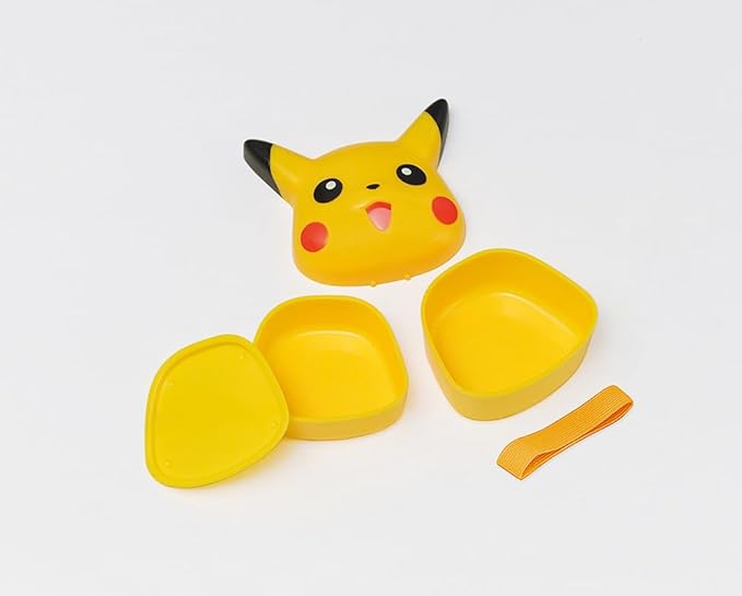 Skater LBD3-A Die-Cut Lunch Box, 9.1 fl oz (270 ml), 2 Tiers, With Lunch Belt, Pokemon Pikachu