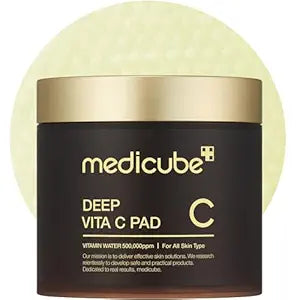 Medicube Deep Vita C Facial Pads, Vitamin C Toner Pads for Uneven Skin Tone, 500,000PPM of vitamin water & 3 types of vitamin, Hydrating & Resurfacing (70 sheets)