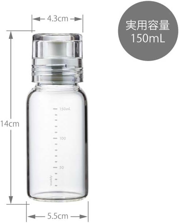 HARIO DBSN-150-PGR Dressing Bottle, Slim, 5.1 fl oz (150 ml), Can Be Used with Hot Water, Pale Gray