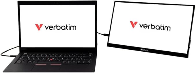 Verbatim 1080P 14-inch Full HD Mobile Monitor (Game Console/PC Compatible/HDMI/Type-C/Speaker Included)