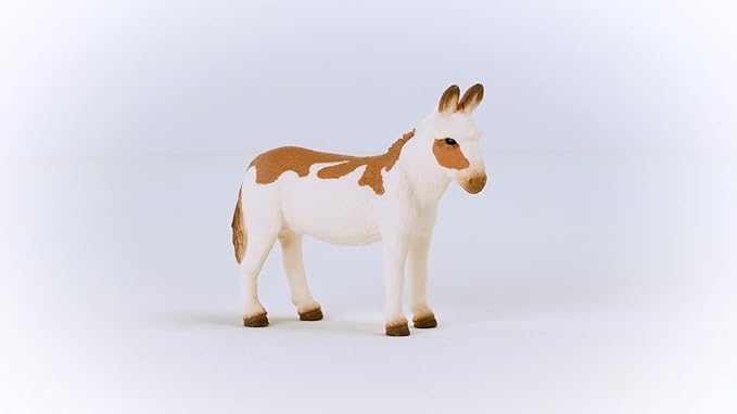 Schleich Farm World, Farm Animal Toys for Kids, American Spotted Donkey Toy Figurine, Ages 3 and up