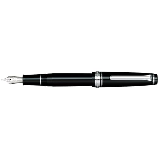 Sailor Professional Gear Slim Black Rhodium Trim Broad Nib Fountain Pen