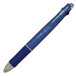 Zebra Clip-On 1000, 4 Color 0.7 mm Ballpoint Multi Pen 0.5 mm Pencil, Blue Body (B4SA2-BL)