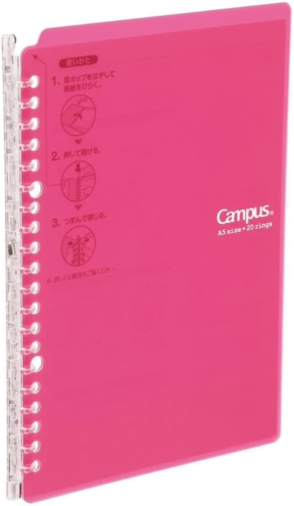 Kokuyo Loose Leaf Binder Campus Smart Ring, B5, 26 Holes, Up to 25 Pieces, Pink Le-SP700P (x2)