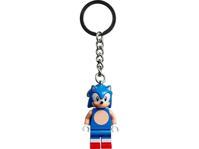 LEGO Key Chain Sonic the Hedgehog Minifigure Keyring Keychain Blue 6-854239, blue
