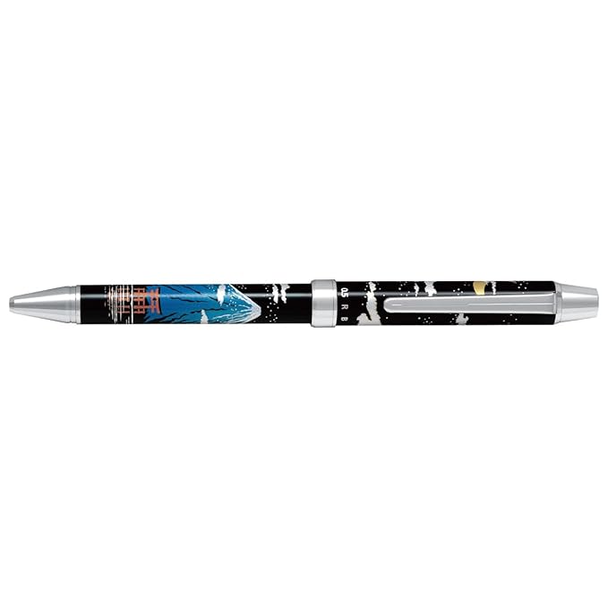 Pilot Makie Design Mt FujiMultifunctional Pen Emaki 2 Color 0.7 Mm Ballpoint Multi Pen 0.5 Mm Pencil - Moon & Mt. Fuji