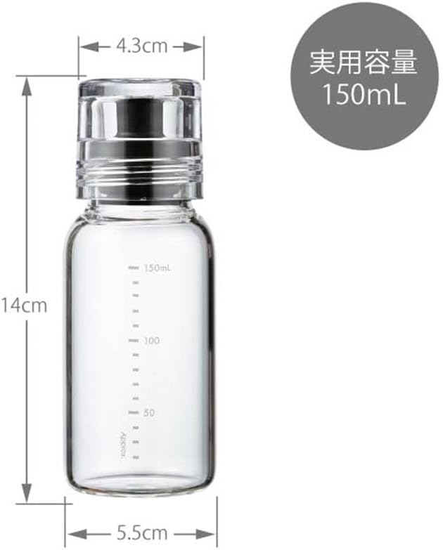 HARIO DBSN-150-B Slim Dressing Bottle, 5.1 fl oz (150 ml), Can Be Used with Hot Water, Black