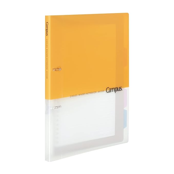 Kokuyo Lu-PP358Y Loose Leaf Binder, Campus B5, 2 Holes, Up to 100 Sheets, Yellow (x2)