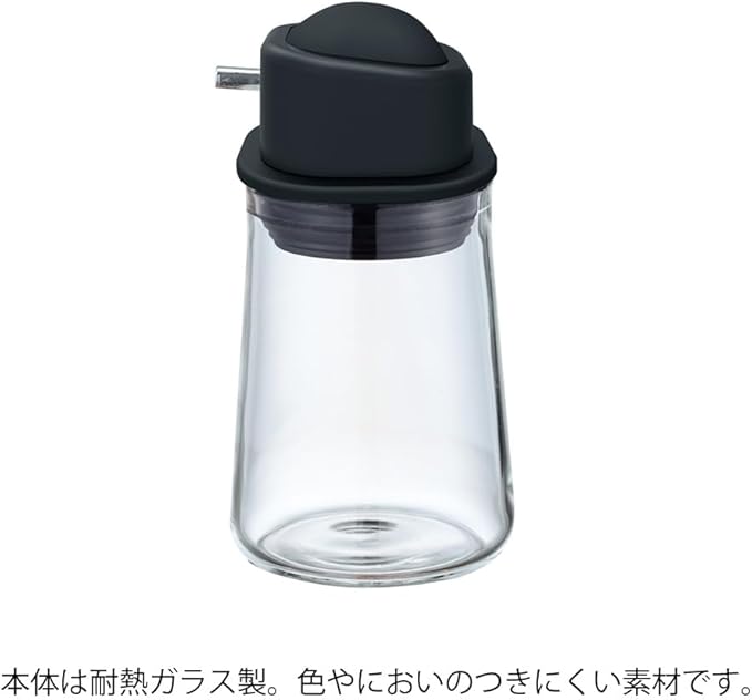 HARIO SYO-100-B Soy Sauce Sasher, One Push Type, 2.8 fl oz (80 ml), Black