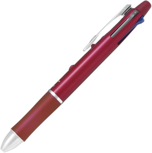 Pilot Dr. Grip 4+1 0.03 inch (0.7 mm) 4 Color Ballpoint Pen + 0.02 inch (0.5 mm) Mechanical Pencil, Bordeaux Axis, Body Size: 5.8 x 0.5 inches (148 x 14.1 mm), Slide Lever Type, 1.0 oz (26.3 g)