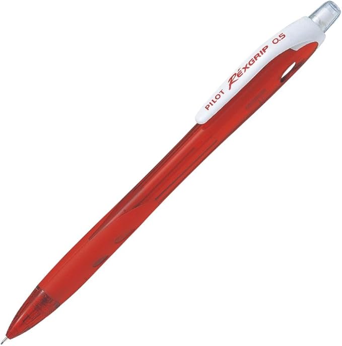Pilot HRG100R10R Mechanical Pencil, Rex Grip, 0.5, Red, 10 Count