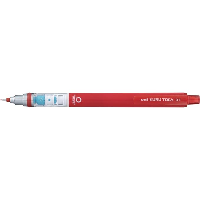 Uni Mechanical Pencil Kurutoga Standard 0.7mm, Red Body with Red Color Lead (M7450C1P.15)