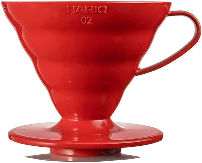 HARIO VDGR-01-B V60 Heat Resistant Glass Transparent Dripper, 01, Black