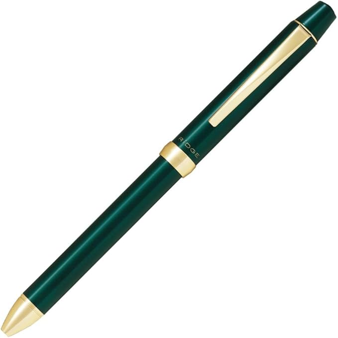 Pilot BTHRT5SR-DG Multifunction Writing Instrument, 3+1 Ridge, 3 Color Balls, 0.7mm, Black, Red, Blue, 0.5mm, Sharp, Dark Green
