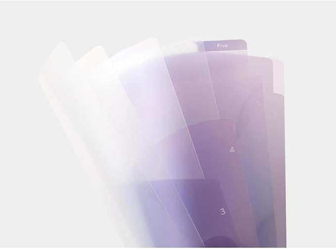 Midori 35578006 Clear File 5 Pocket Clear Holder A4 Gradient Pattern Purple A