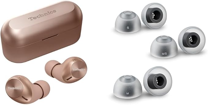 Panasonic Technics EAH-AZ40M2-S Wireless Earphones Silver + AZLA SednaEarfit max ASMR Standard (1 Pair of Eartips S/MS/M Size Each)