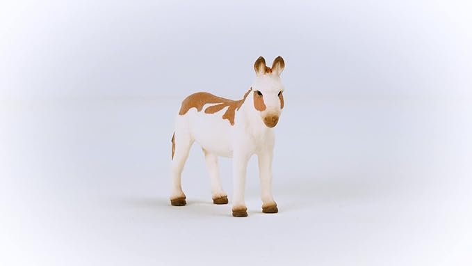 Schleich Farm World, Farm Animal Toys for Kids, American Spotted Donkey Toy Figurine, Ages 3 and up