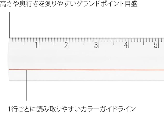 Midori Loupe Lens Ruler, 5.9 inches (15 cm), Transparent 42306006