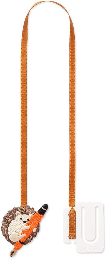 Midori 62327006 Bookmark Bookmarker, Embroidered Hedgehog
