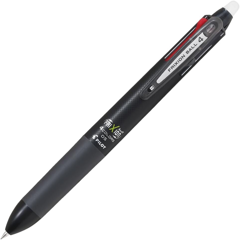 Pilot 4 Color Erasable Ballpoint Pen, FriXion Ball 4, 0.5, Black, LKFB-80EF-B