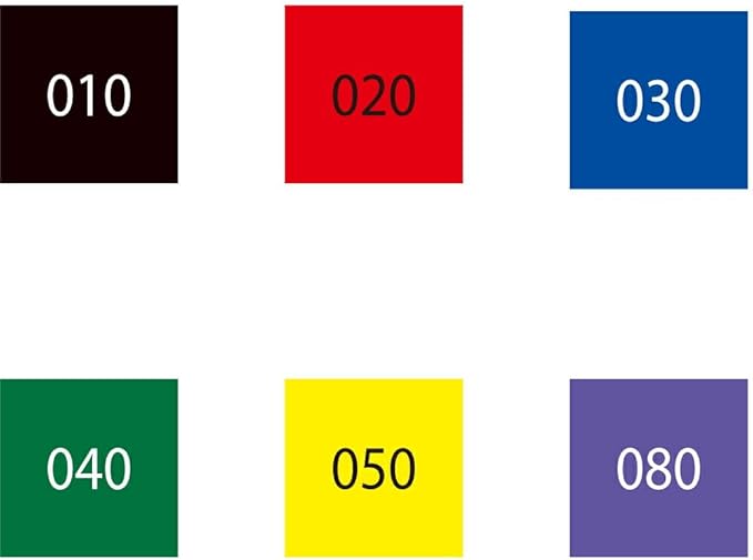 Kuretake TC-4000A/6V Cloth Drawing Markers, ZIG Fabricolor Twin, Set of 6 Colors