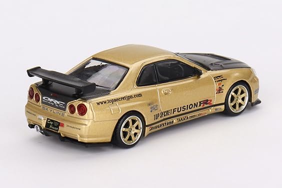 MINI GT 1/64 Nissan Skyline GT-R R34 Top Secret Gold Right Handle, Japan Limited Finished Product