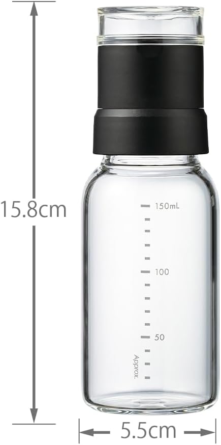 HARIO SMSN-150-B Spice Mill, Salt and Pepper, Practical Capacity, 5.1 fl oz (150 ml), Pepper Mill, Black