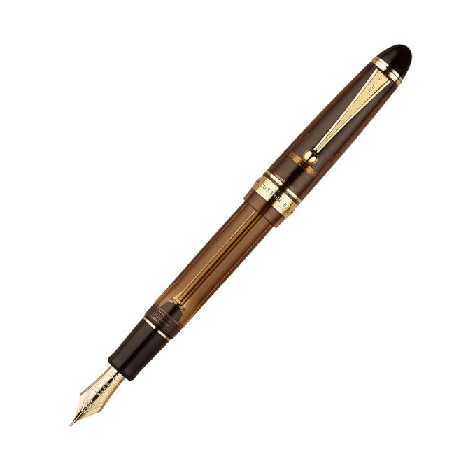 Pilot Custom 823 Transparent Brown Fountain Pen with Ink Medium Nib