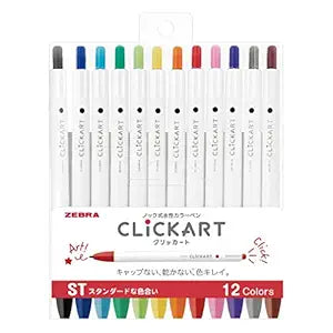 Zebra Water-based Pen Clickart ST 12 Color Set WYSS22-12CST