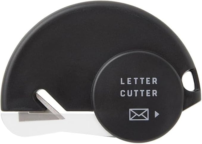 Midori Letter Opener, No Trash Letter Cutter, Black