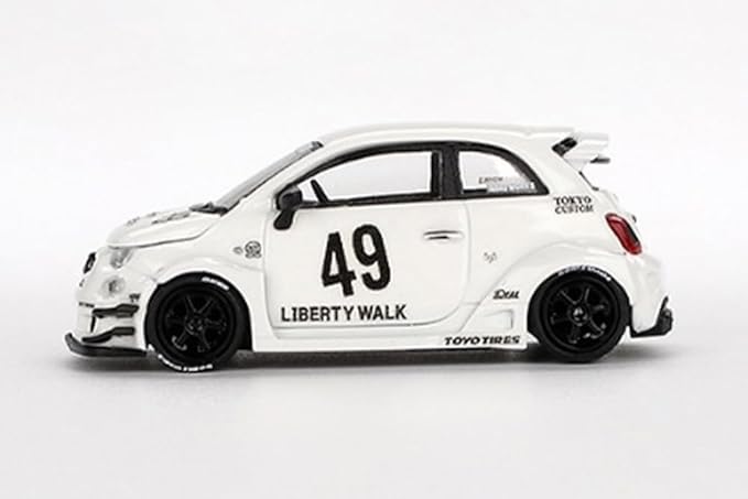 MINI GT 1/64 Abarth 595 LB-WORKS x Abas Works Gala White (Left Handle) Finished Product