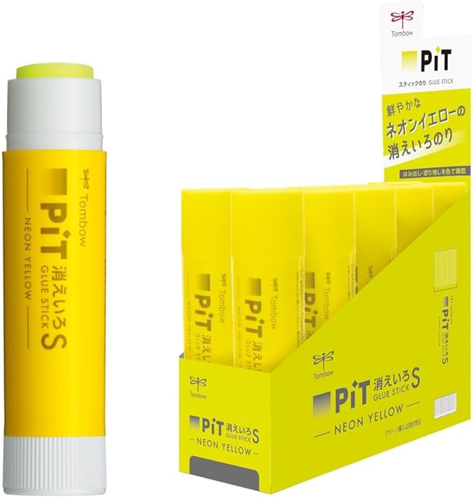 Tombow PT-TCY81-10P Stick Glue (Neon Yellow Color) Disappearing Pit Neon Pink Axis Pink 10pcs