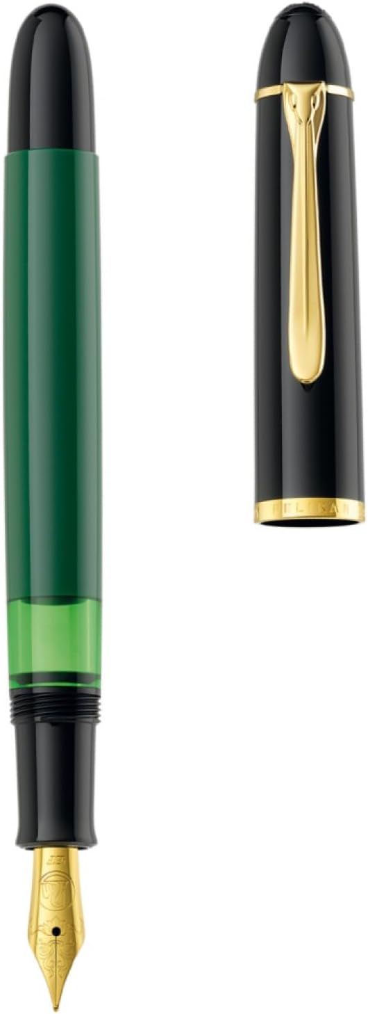 Pelikan Fountain Pen, B, Bold, Green, Black, Classic M120, Inhalation Type, Limited Edition, Genuine Imported Product