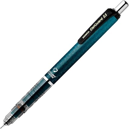 Zebra DelGuard 0.02 inches (0.5 mm) Mechanical Pencil (square blue green)