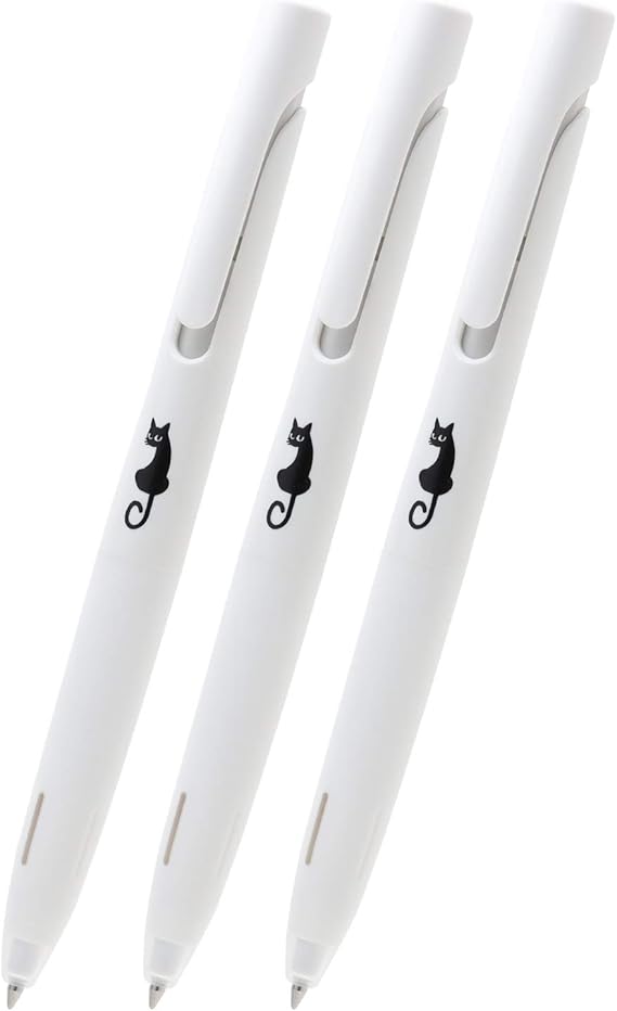 Zebra P-BAS88-KNK-3AZ Oil Based Ballpoint Pen, 0.5, Mushroom Pattern, Set of 3, Black Ink (0.5mm (black), MUJI, Monotone axis set)