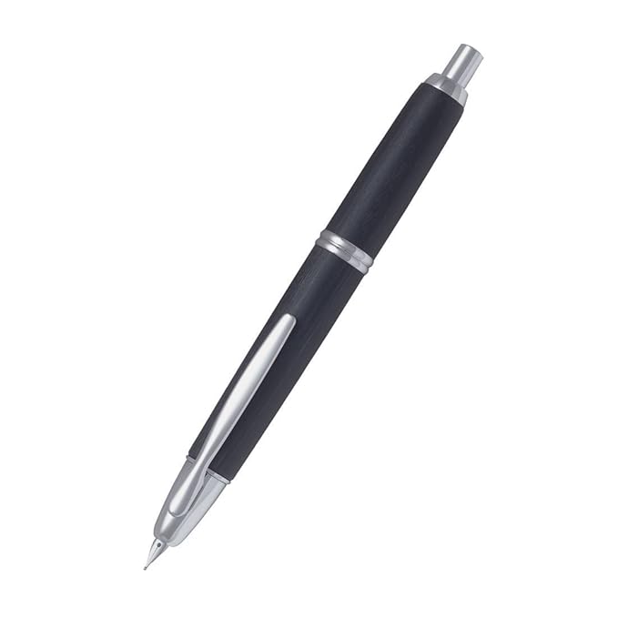 Pilot Fountain Pen, Capless Wood Shaft, Black, Medium Point