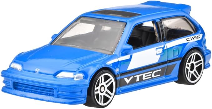 Hot Wheels JFN65 Basic Car 1990 Honda Civic EF Vehicle Toy Mini Car 3 Years Old Blue
