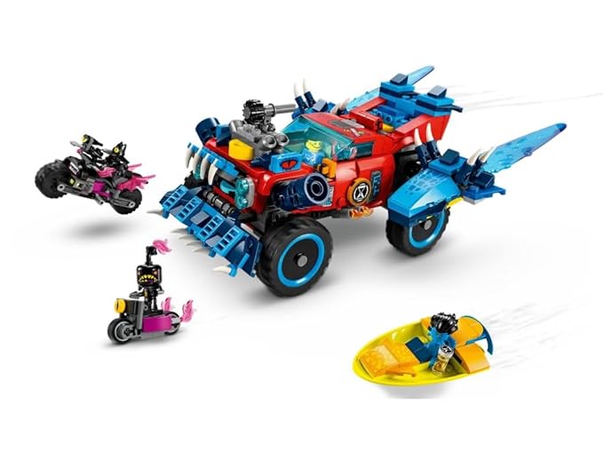 LEGO 71458 DREAMZzz Crocodile Car, 2-in-1 Set as Monster Truck or Crocodile Toy Car, with Mini Figures Cooper, Jayden and Night Hunter, Creative Gift for Children from 8 Years