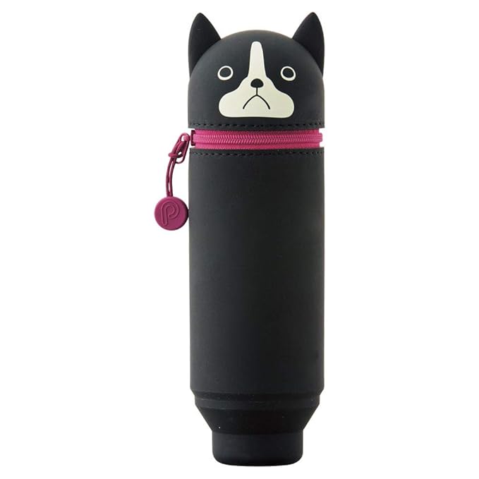 Lihit Lab PuniLabo Stand Pen Case (Pen Holder), 2. 4" x 7. 8", Creamy Cat - A-7712-7