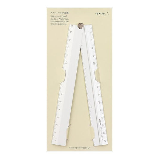 Midori Multi Aluminium Ruler 30cm Silver (42253006)