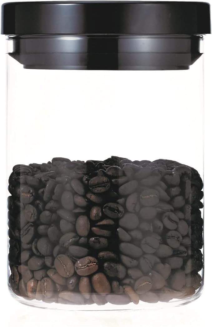 HARIO MCNR-200-B Coffee Canister, M, Black