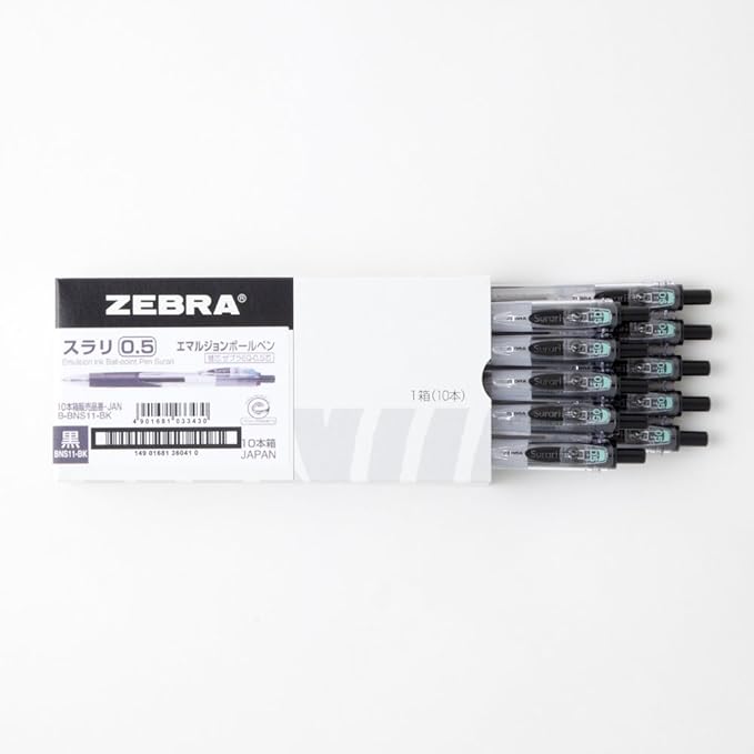Zebra Oil-based Ballpoint Pen Slurry 0.5 Black 10 pcs B-BNS11-BK